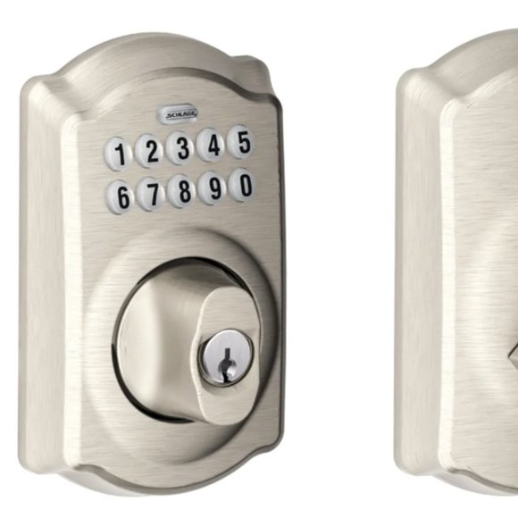Schlage BE365VCAM619 Camelot Keypad Deadbolt - Satin Nickel - Picture 1 of 4